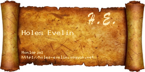Holes Evelin névjegykártya
